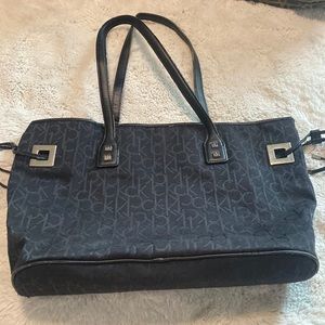 Black Calvin Klein Signature Design Tote Bag